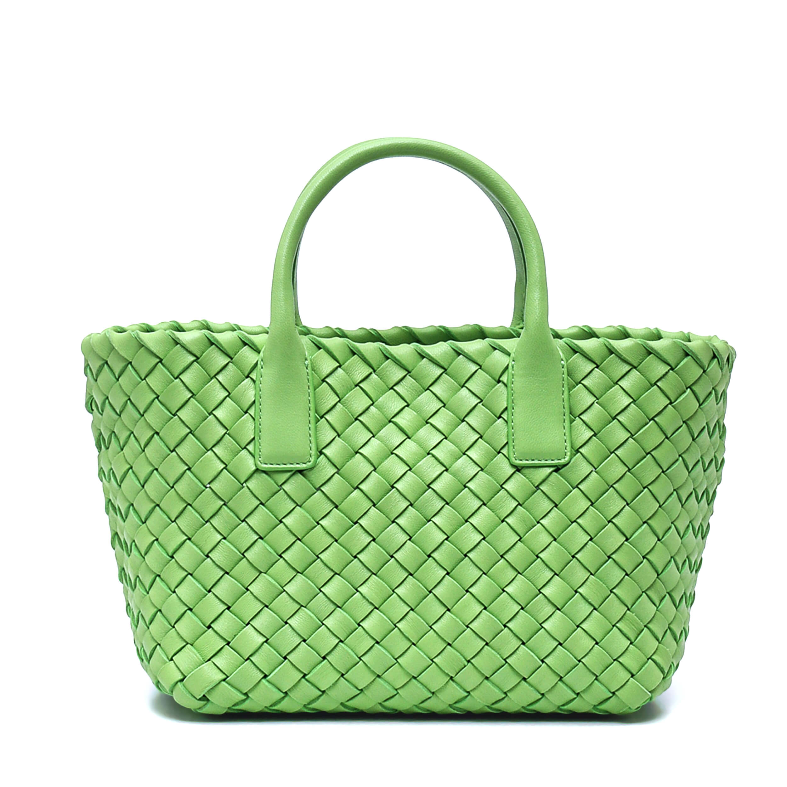 Bottega Veneta - Green Intrecciato Nappa Woven Leather Cabat Mini Tote Bag